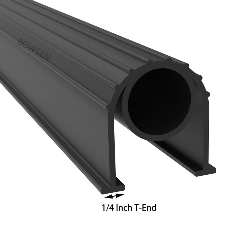BOWSEN Garage Door Bottom Seals Weatherproof Weather Stripping Threshold Buffering Sealing 2 Doors High Performance EPDM Rubber Resistance Gasket Black 1/4 Inch T-End, 20FT Long - Image 3